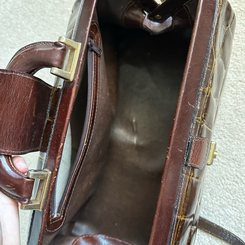 PE Florence Italian Vintage crocodile style satchel purse - Picture 4 of 4